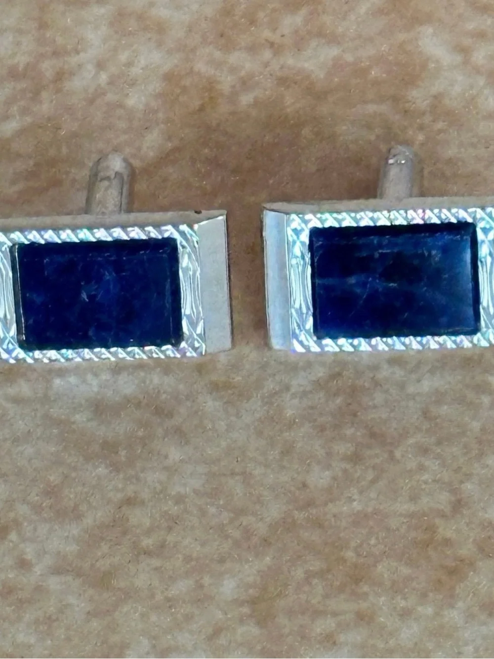 Vintage Cufflinks & Tie Tack Lot Blue Enamel Gold Knot Silver Men’s 6 Pc